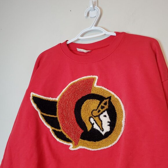 Vintage 90s Ottawa Senators 2D Logo NHL Crewneck Sweater Red Size S - Picture 3 of 4